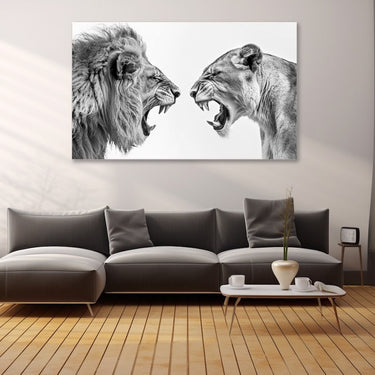Lion Lioness Painting